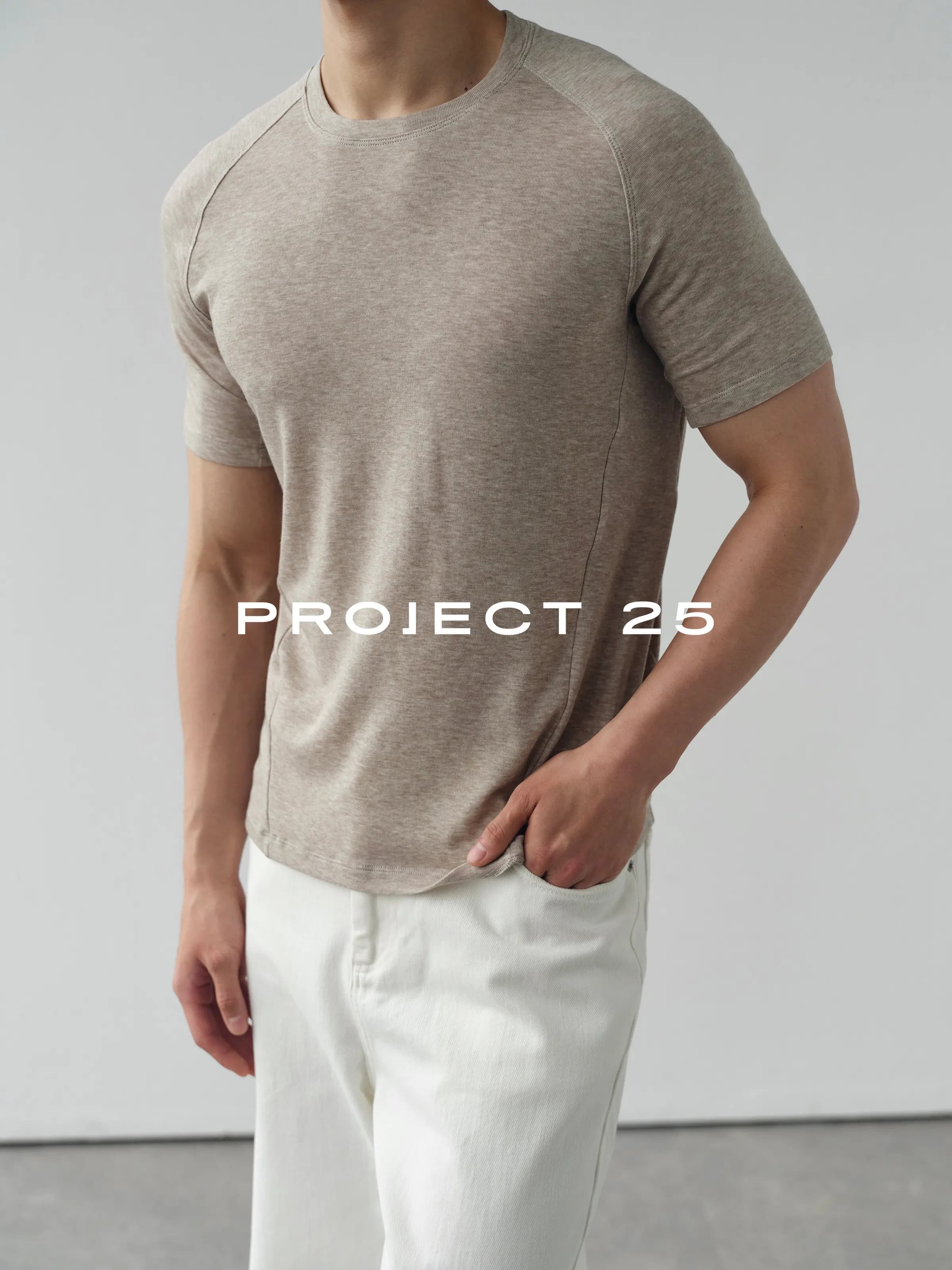 PROJECT 25 Men's 18.5μm Merino Wool T-Shirt High Stretch Moisture Wicking Breathable Soft Short Sleeve Tee Tops