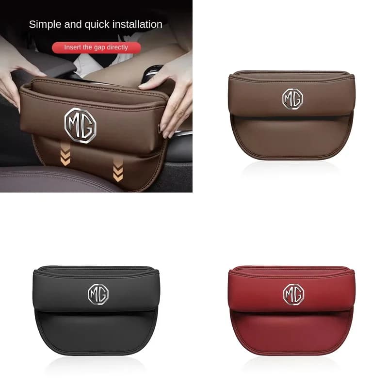 MG Car Gap Filler Storage Organizer PU Leather Seat Pocket For MG6 GS MG3 ZS GT MG7 MG5 HS Interior Accessory