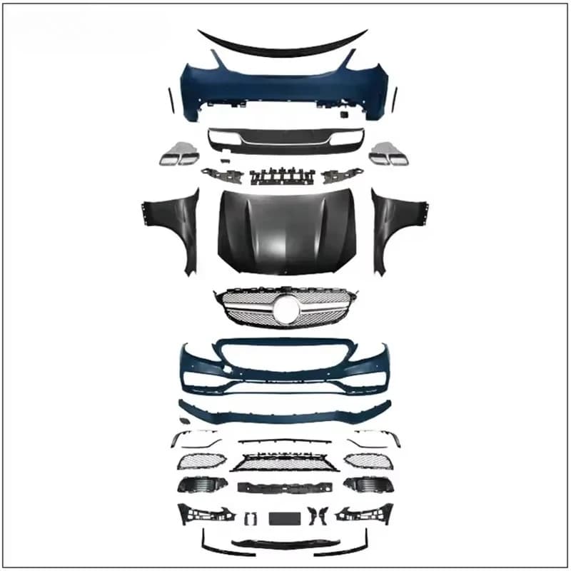 Car Front Bumper Grille Kit Exterior Styling Replacement Accessory Fit for C-Class W205 2016