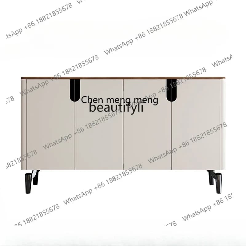 N178 G Medieval style modern household porch cabinet foyer partition saddle leather large capacity book shoe cabinet