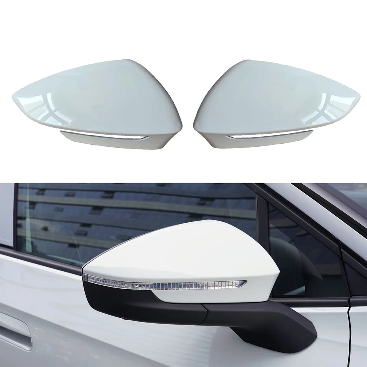 LHD Auto Side Wing Mirror Cover Cap for VW ID4 x ID6 x Crozz ID.5 ID7 Skoda Enyaq Elroq replace rearview left right white