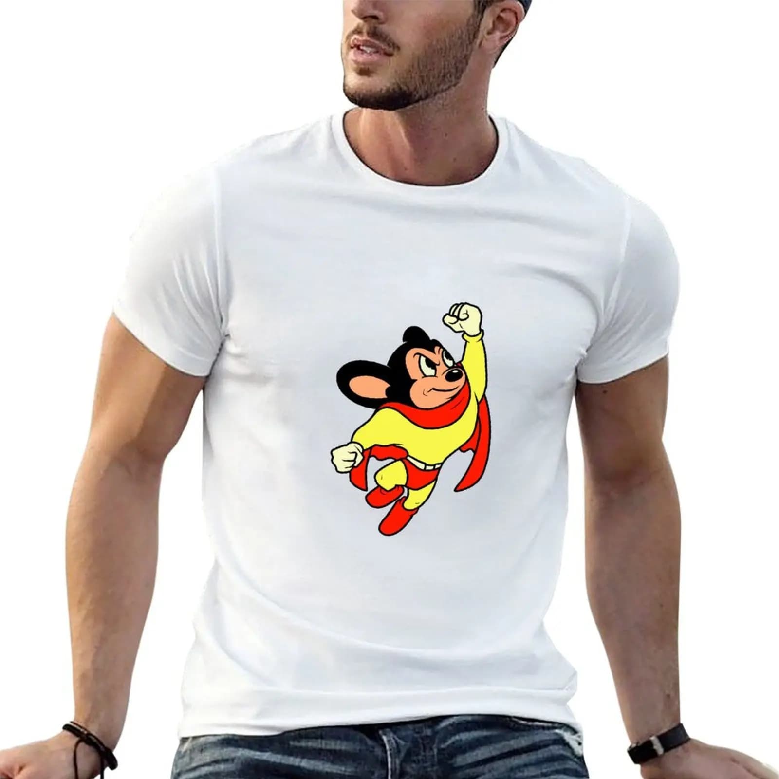 Mighty Mouse T-Shirt Luxury man cheap stuff black t-shirts for men