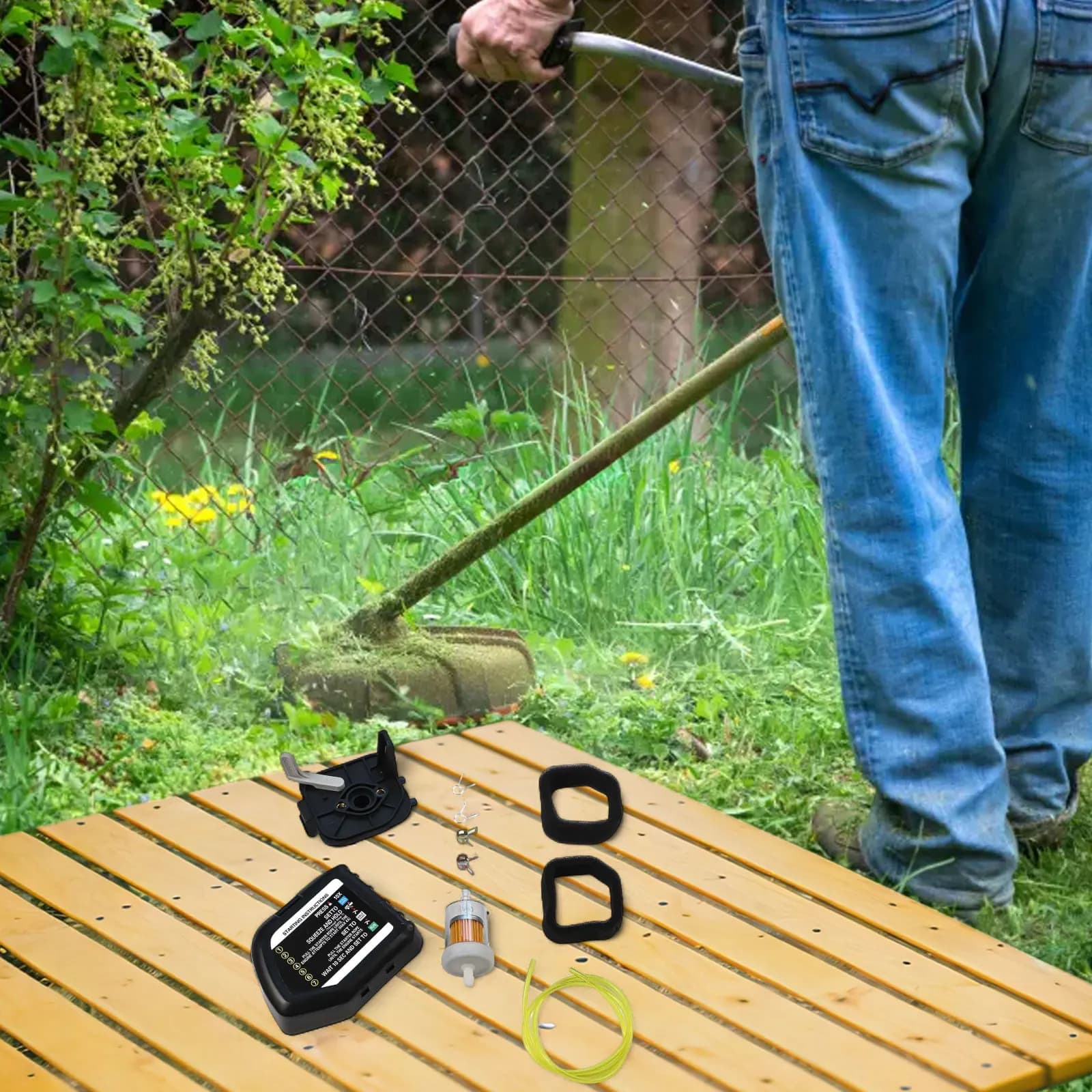For Lawn Mowers 25CC Mower Air Filter Garden Maintenance Air Filter And Cover Set Efficient Engine Performance