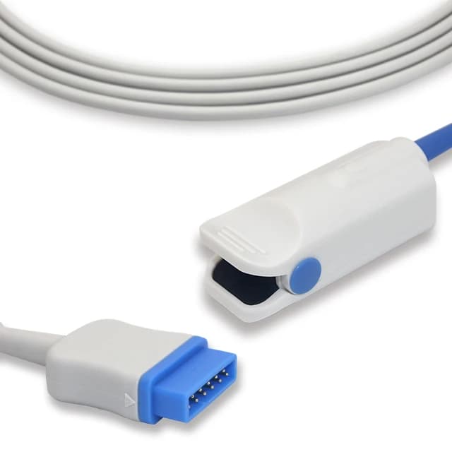 GE Dash 2000/3000/4000 reusable cable Spo2 finger clip sensor and connector compatible