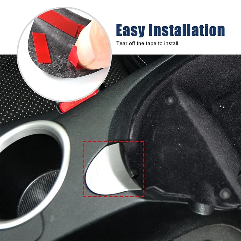 1piece set Real carbon fiber For Nissan 370Z 2009-2020 car center control armrest box switch button cover sticker accessories