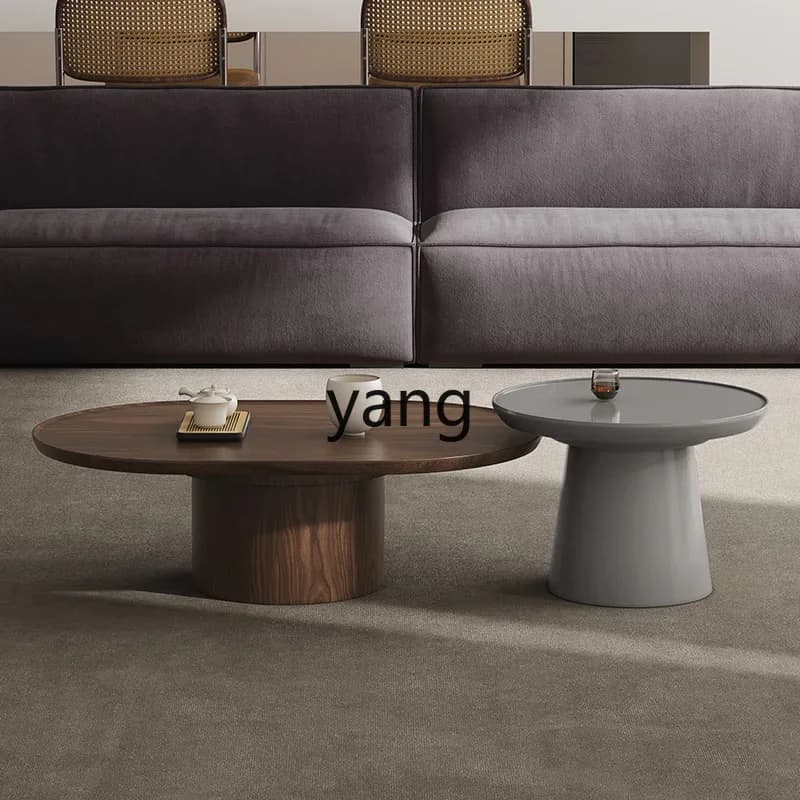 LMM light luxury modern living room household small table cream wind round coffee table