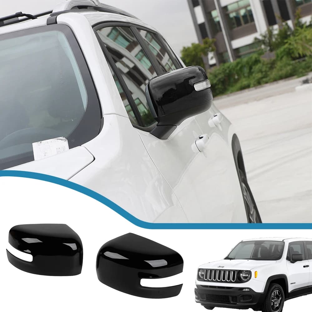 Car Rearview Mirror Protector Cover Side Mirror Cap Shell Decoration Stickers for Jeep Renegade 2016-2022 Exterior Accessories