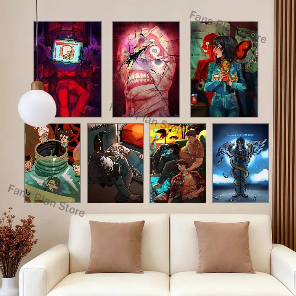 Game M-Mouthwashing Club Bar Paper Vintage Poster Wall Art Painting Bedroom Study Stickers