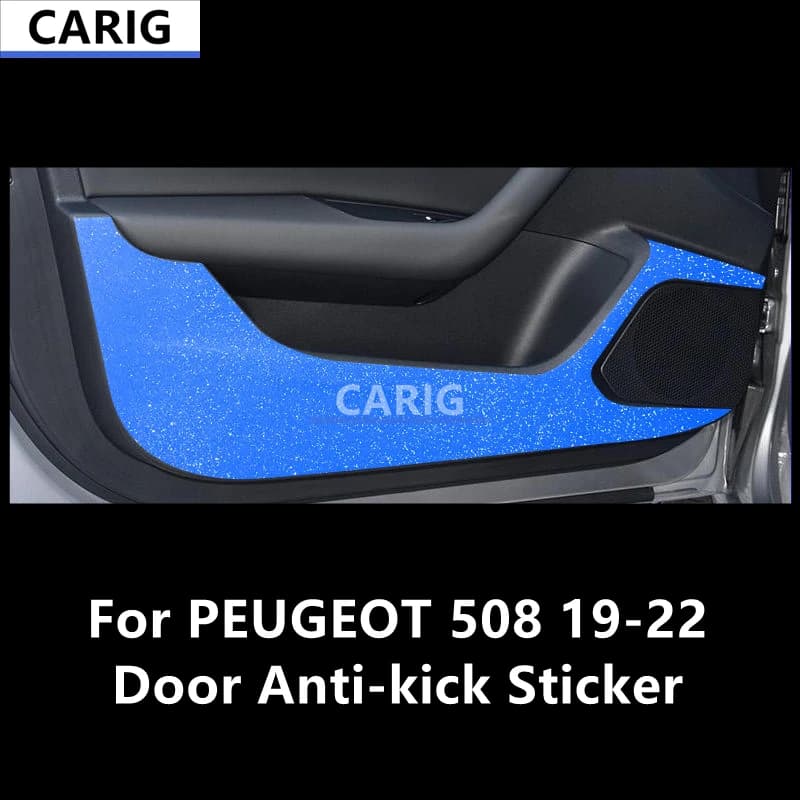 For PEUGEOT 508 19-22 Door Anti-kick Sticker Modified Carbon Fiber Pattern Interior Car Film Accessories Modification