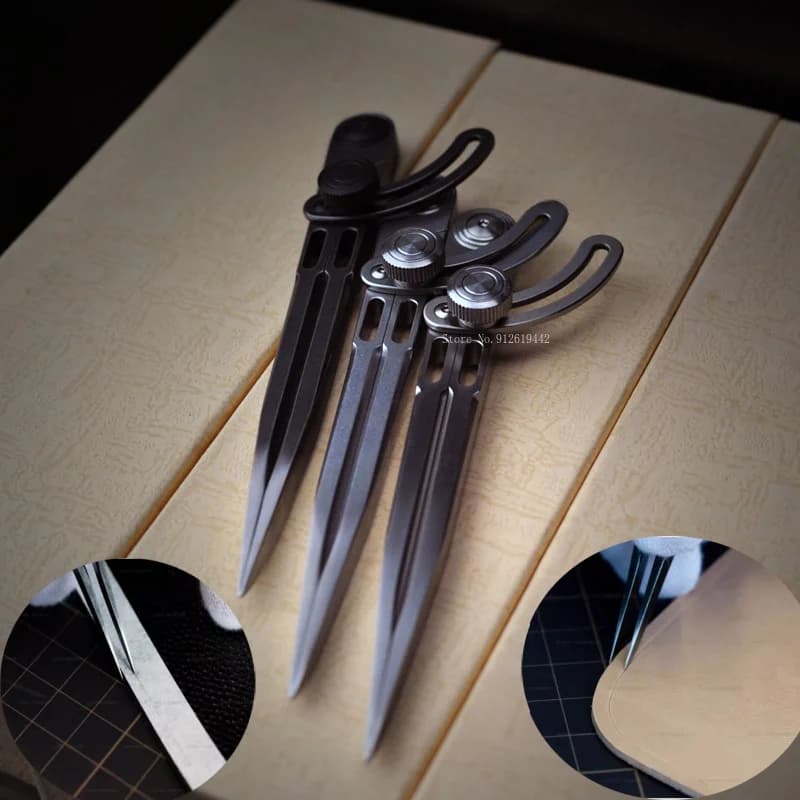 Multifunctional Leather Making Stainless Steel Spacing Gauge Adjustable Edge Gauge DIY Leather Bags/shoes/belt  Making Tools
