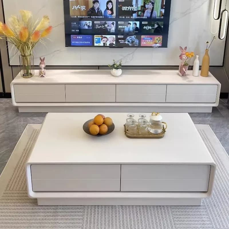 Classic White Shelf Tv Cabinet Custom Minimalist Solid Luxury Tv Cabinet Living Room Center Unique Fernseher Tisch Furnitures