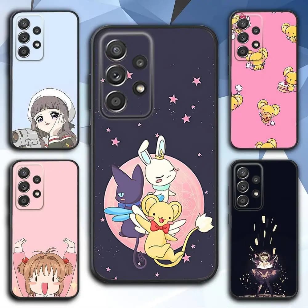 Card Anime C-Captor Phone Case For Samsung S 25,24,23,22,30,21,10,9,Ultra,Plus,Lite,FE,4,5 G Soft Black Case