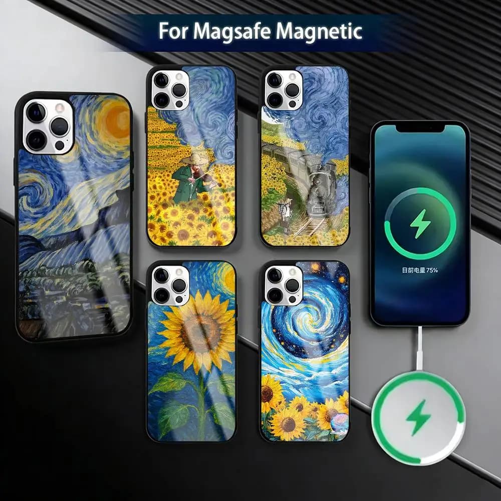 Van Gogh  Phone Case For iPhone17,16,15,14,13,12,11 Plus,Pro Magnetic with Magsafe Wireless Charging