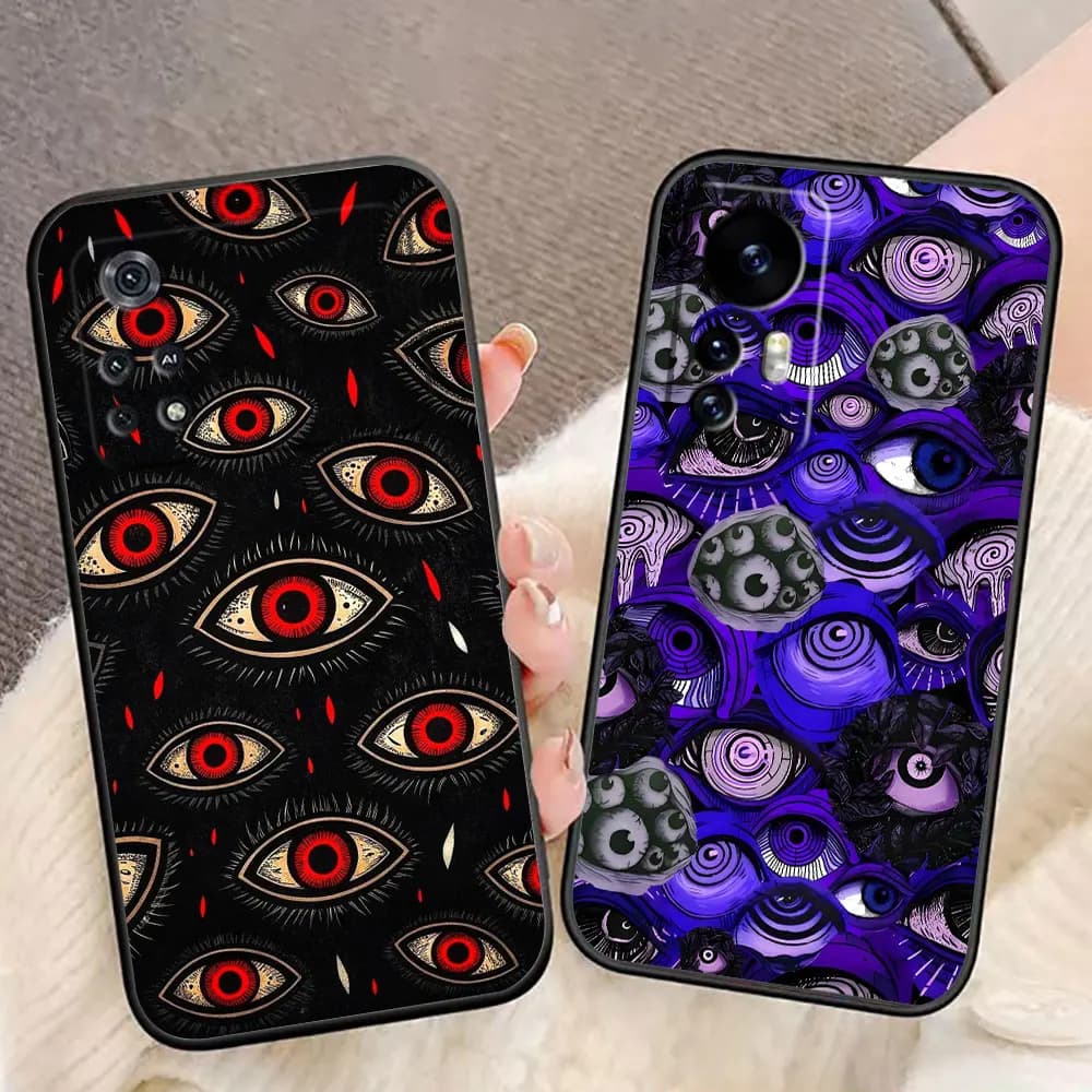 Spooky Scary Red Eye Phone Case For Xiaomi 15 15T 14T 13 12T 11 11T POCO F8 F7 F6 F5 X8 X7 X5 M6 M7 PRO Case Funda Capa Cover