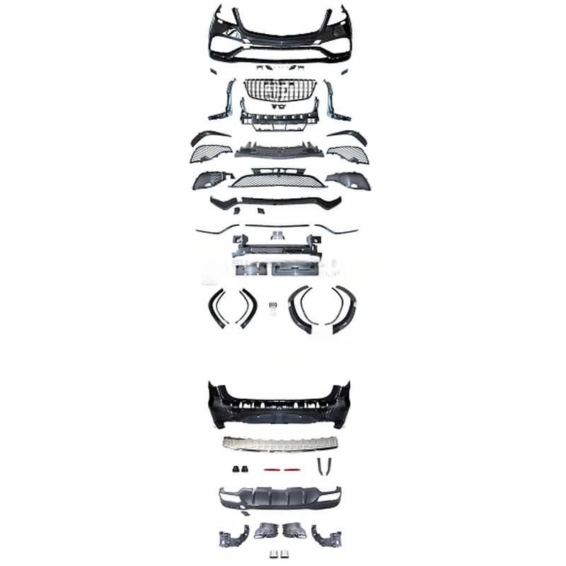 High Quality GLS63 Style Full Body Kit Front Bumper Grille Exterior Upgrade Parts Fit For GLS Class X166 Car Modification Access