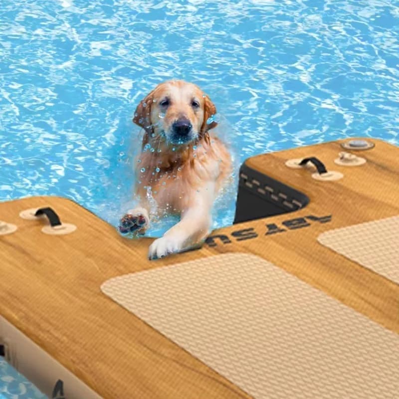 Factory Custom 9'x6' 12'x6' Drop Stitch High Capacity Utility Floating Air Dock Platform Loaded with Ramp