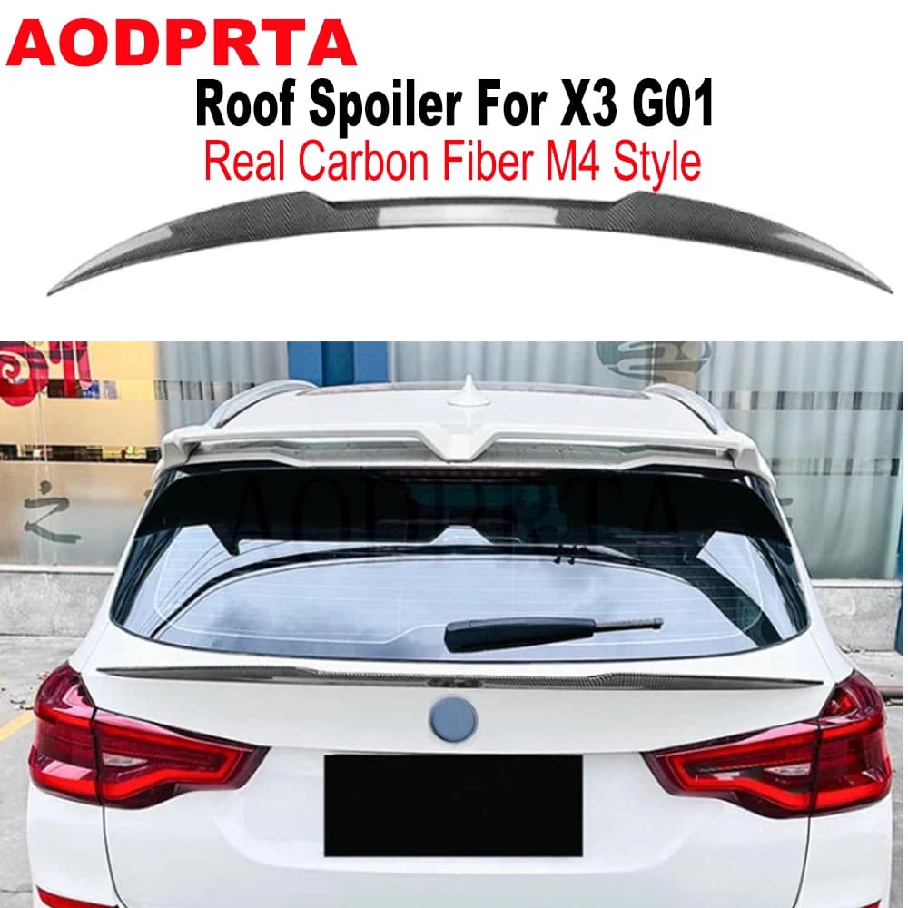 M4 Style Middle Spoiler Ducktail Trunk Wing For BMW X3 G01 X3M F97 2018-2024 Carbon Fiber