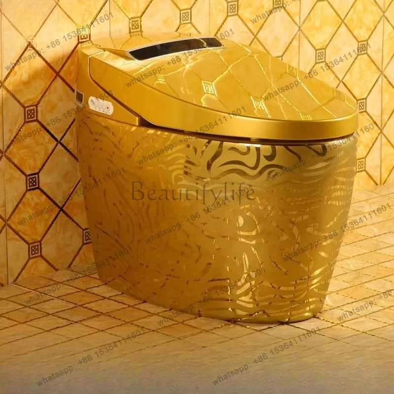 Household gold smart toilet integrated no water pressure voice automatic flip instant toilet