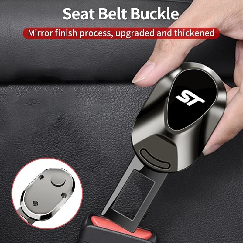Car Seat Belt Extender Metal Safety Belt Buckle Clip Accessories For Ford ST Racing RS S Mustang Kuga Fiesta Fusion Mondeo