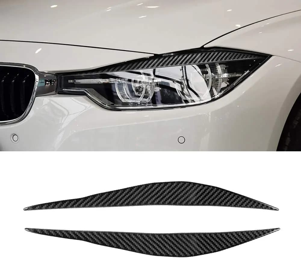 Car Headlight Eyebrow Eyelid M Sport Trim Fit For BMW 5 Series F10 F18 520li 525i 2011- 2013 2014 2015 2017 Carbon Fiber ABS