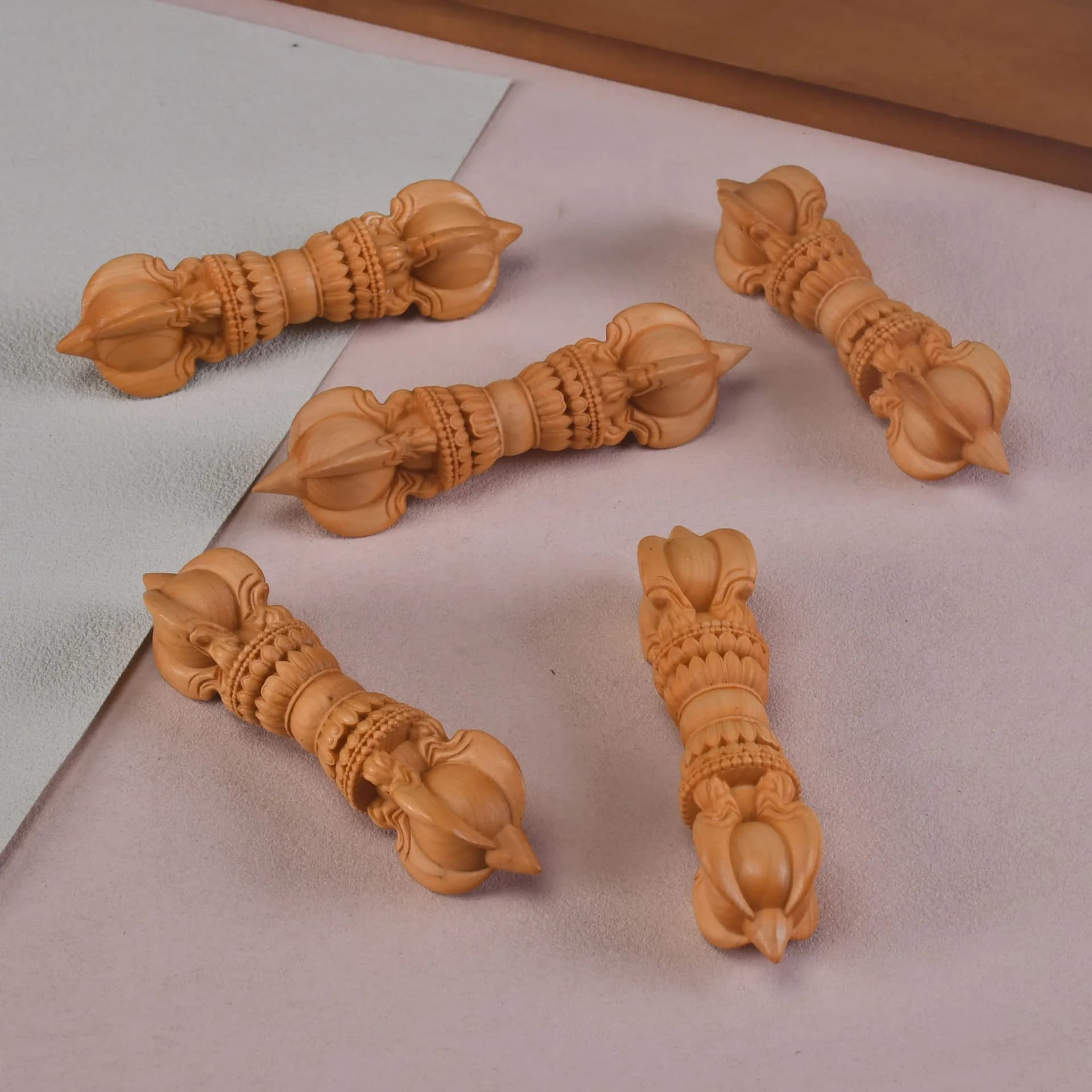 Wood carving Vajra Phurpa Pendant Amulet Figurine, Tibetan Buddhist Protection Charm, Feng Shui Car Hanging Ornament