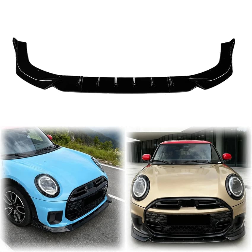 3X 2024 To Up For Mini Cooper JCW F65 F66 F67 Car Front Bumper Spoiler Lip Lower Lip Protector Splitter By Gloss Black ABS