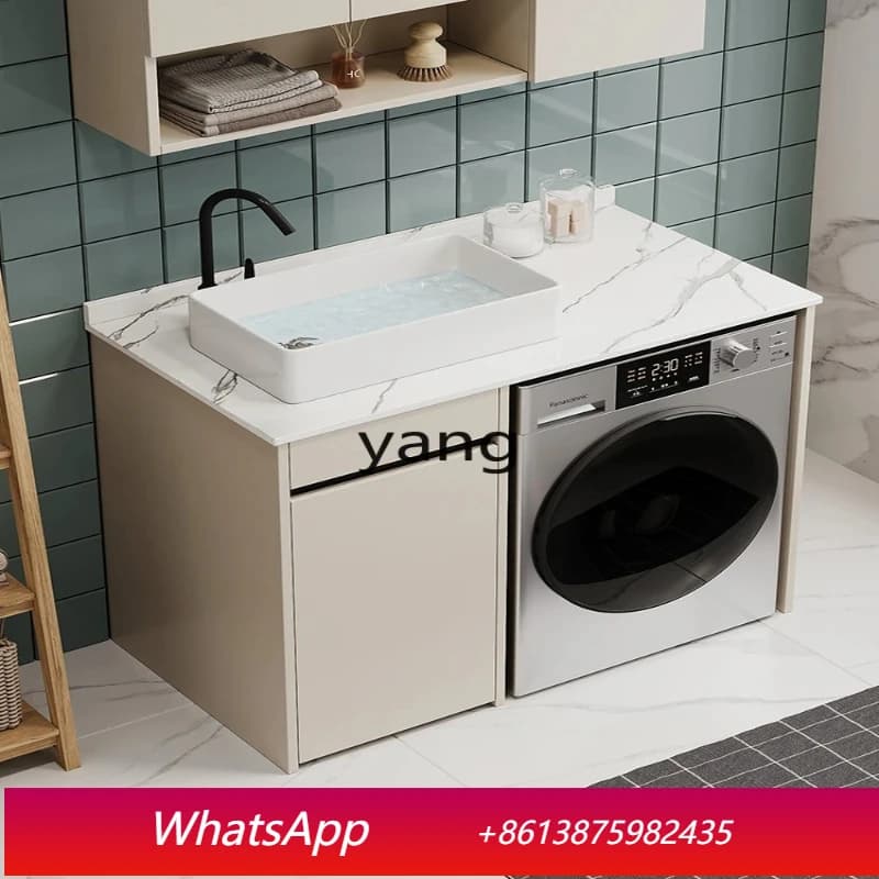 LHK  Honeycomb Aluminum Balcony Washing Machine Integrated Cabinet Washbasin Mouthwash