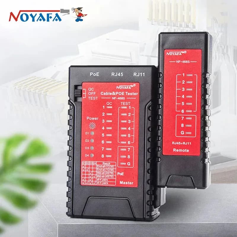 NOYAFA NF-468S Network Cable Tester RJ11 RJ45 Wire Detector Cat5 Cat6 Wire Continuity Detectors Fault Point Detector