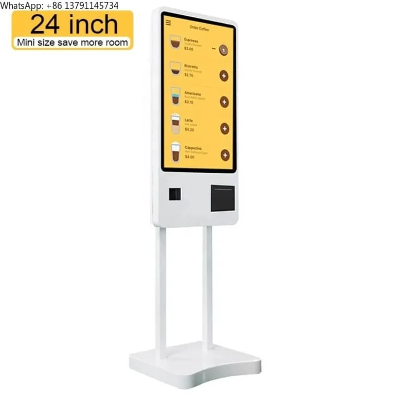 The restaurant touch screen displays the kiosks