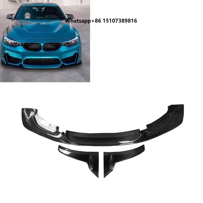LT Style Carbon Fiber Front Bumper Lip for F80 F82 F83 M3 M4 2014-2019 Front Lip Spoiler Splitter Car Bodykit