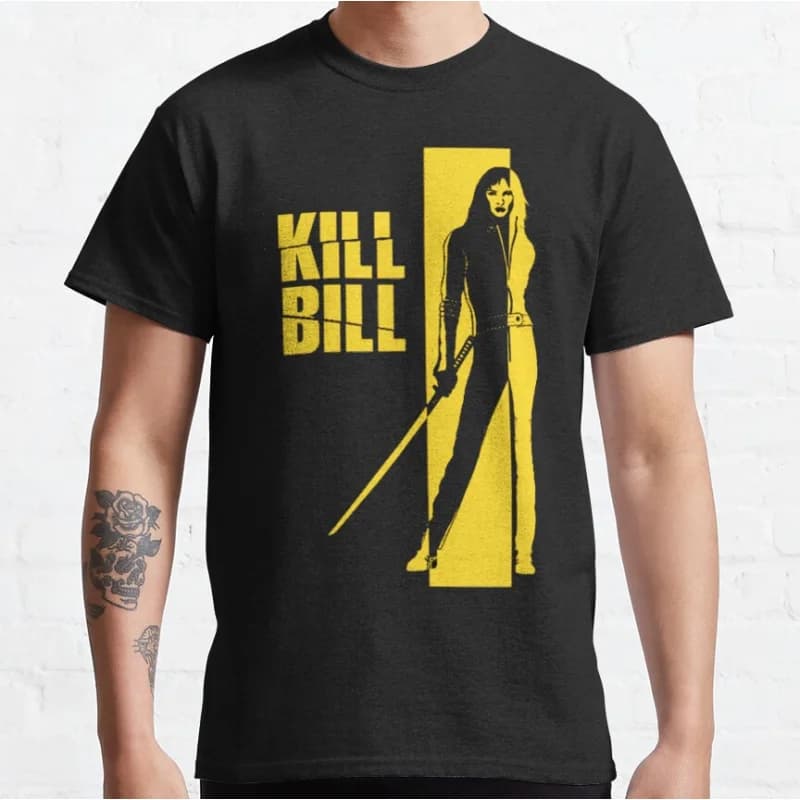 80s vintage movie Kill Bill Pulp Fiction Django Short-sleeve crewneck T-shirt for men large size Adult Tops S-6xl