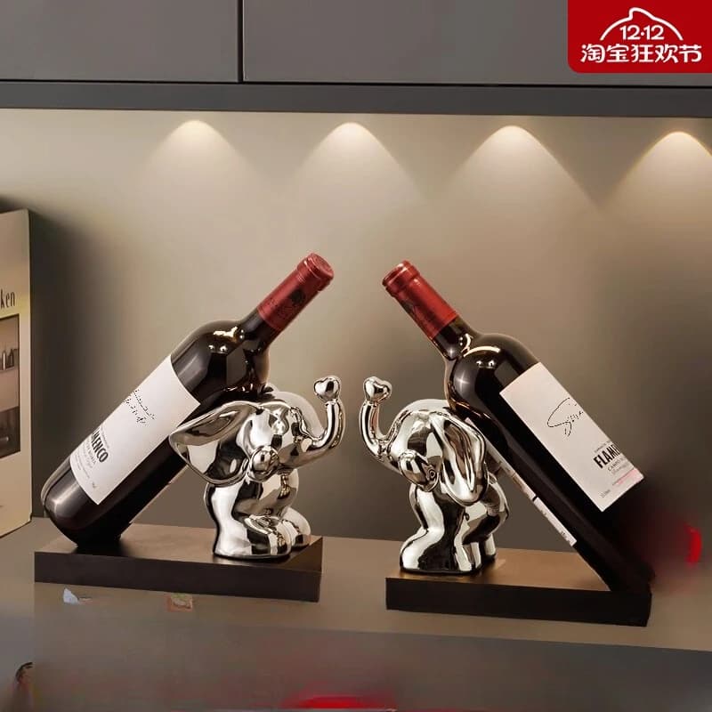 Baby elephant wine rack wine cabinet decoration ornament living room