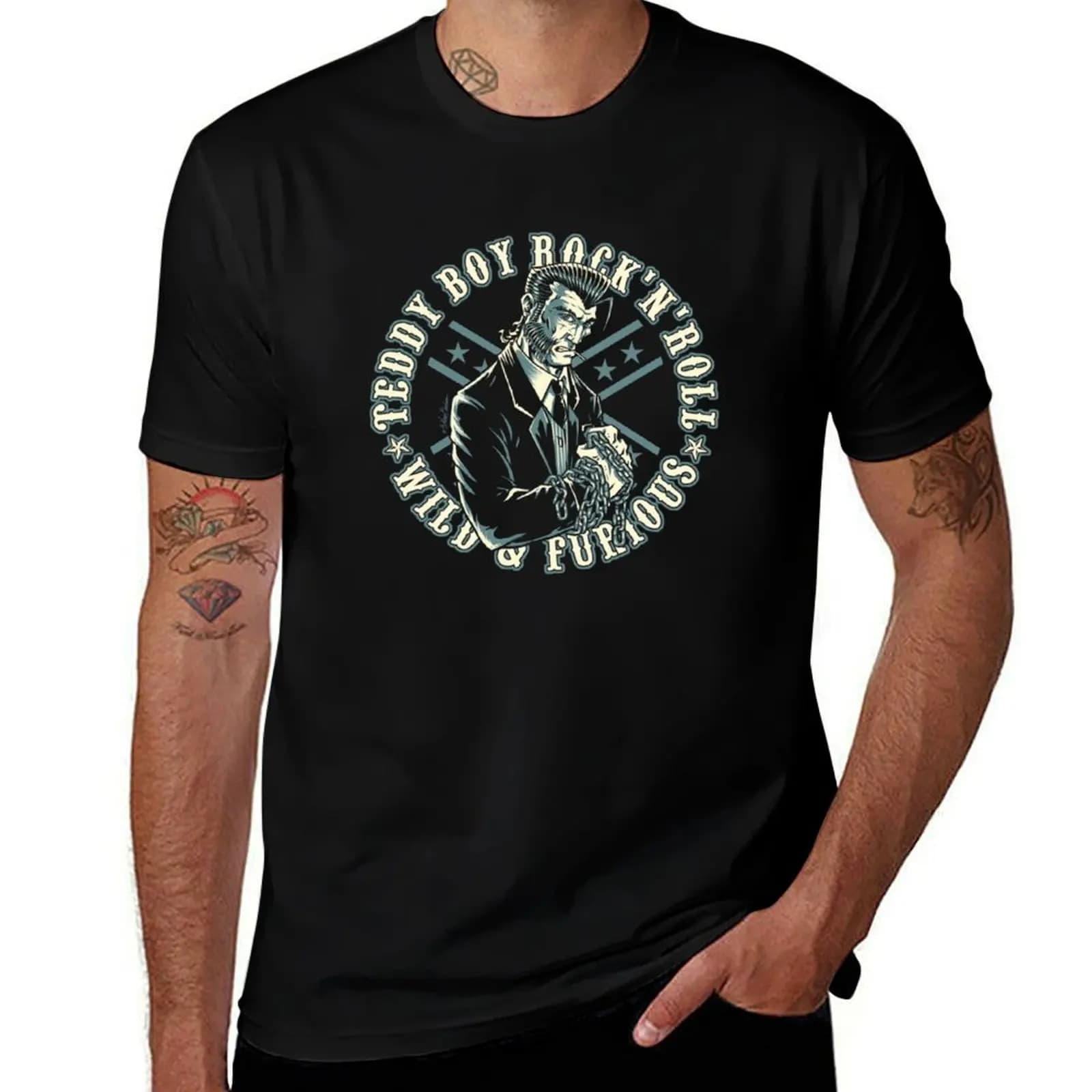 Teddy Boy Rock n Roll T-Shirt summer clothes custom t-shirts croswit shirt man Men's t shirts