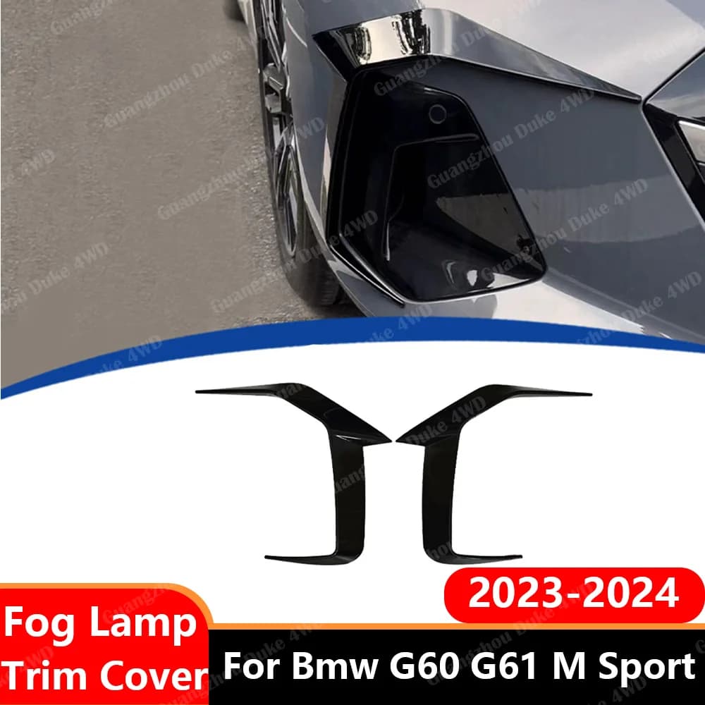 Lamp Grille Trim Cover For Bmw G60 G61 520i 520d 530e 550e M Sport 2023-2024 Front Bumper Splitter Fog Air Vent Body Kits Tuning