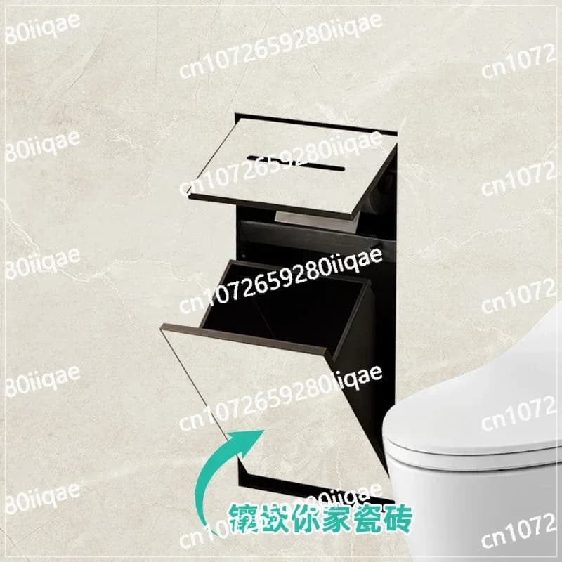 Embedded trash cans, toilet paper boxes, Concealed stainless steel wall-mounted toilets