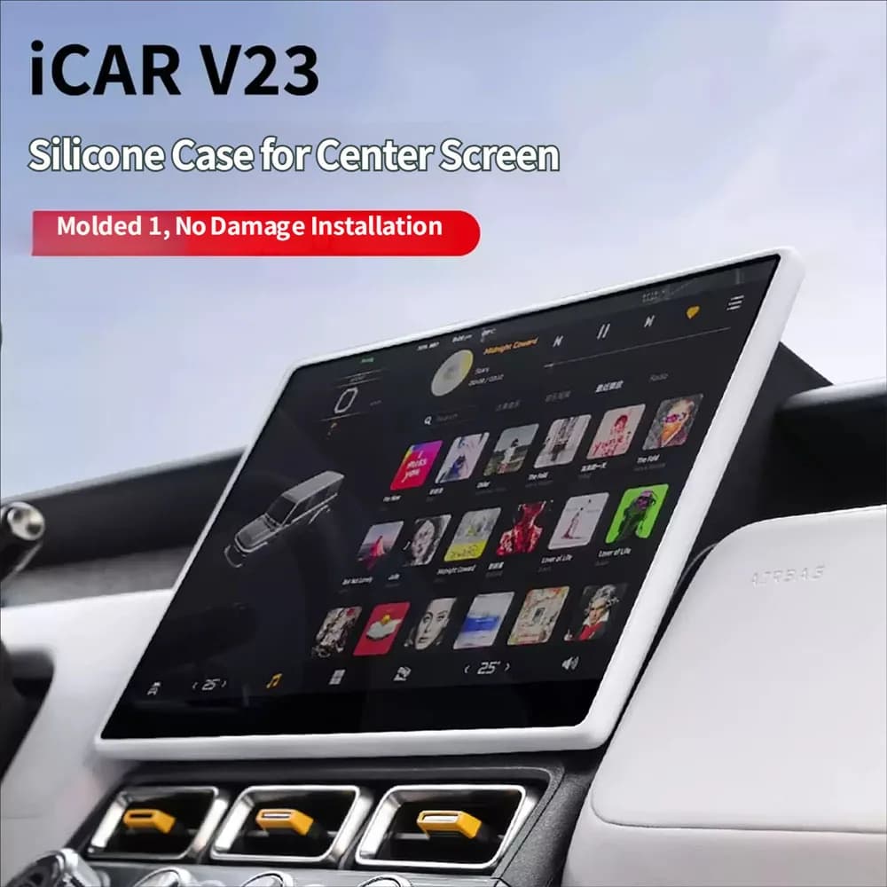 For Chery iCAR V23 Screen Silicone Protective Cover Navigation Screen Frame Scratch-proof Strip Accessories