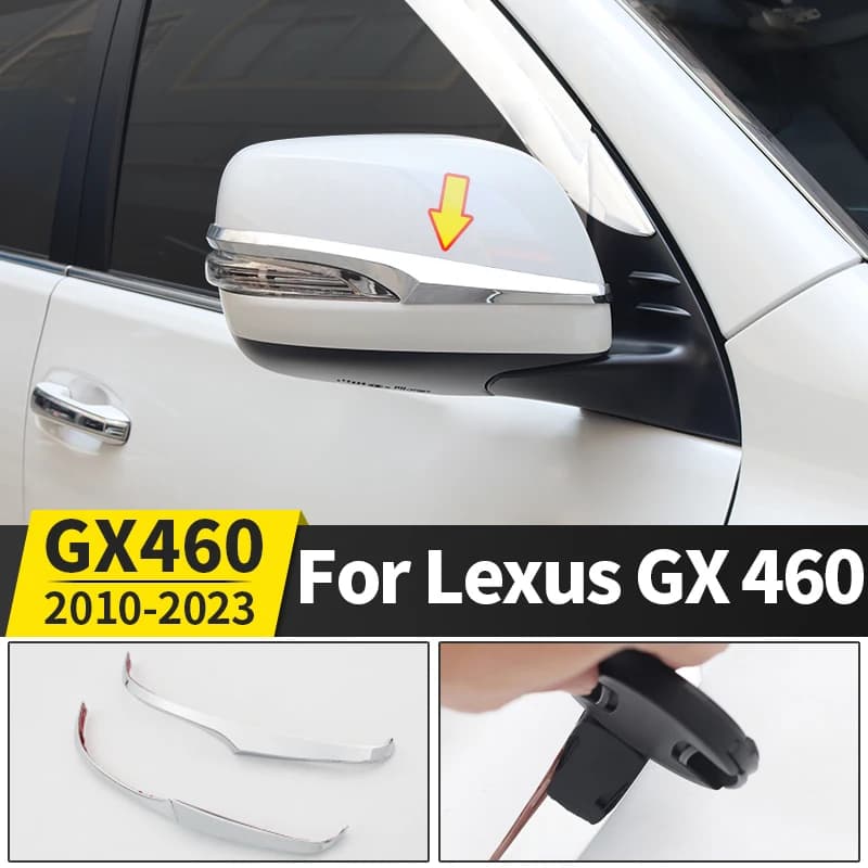 For 2010-2023 Lexus GX 460 GX460 2022 2021 2020 Rearview Mirror Cover Highlight Strip Chrome Decoration Modification Accessories