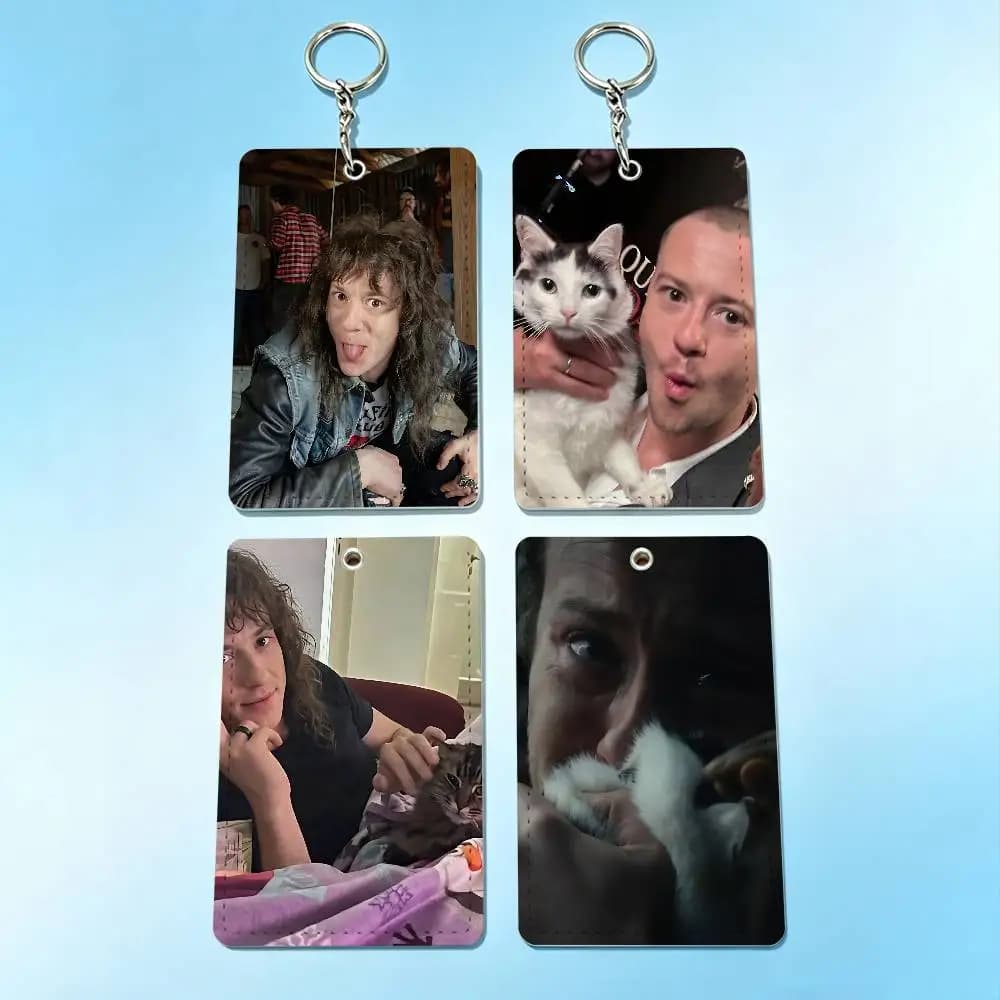 actor J-Joseph Quinn Cat Badge Holder Keychain For Bank Business Work Card Holder Student Card Protective Case Bus Card