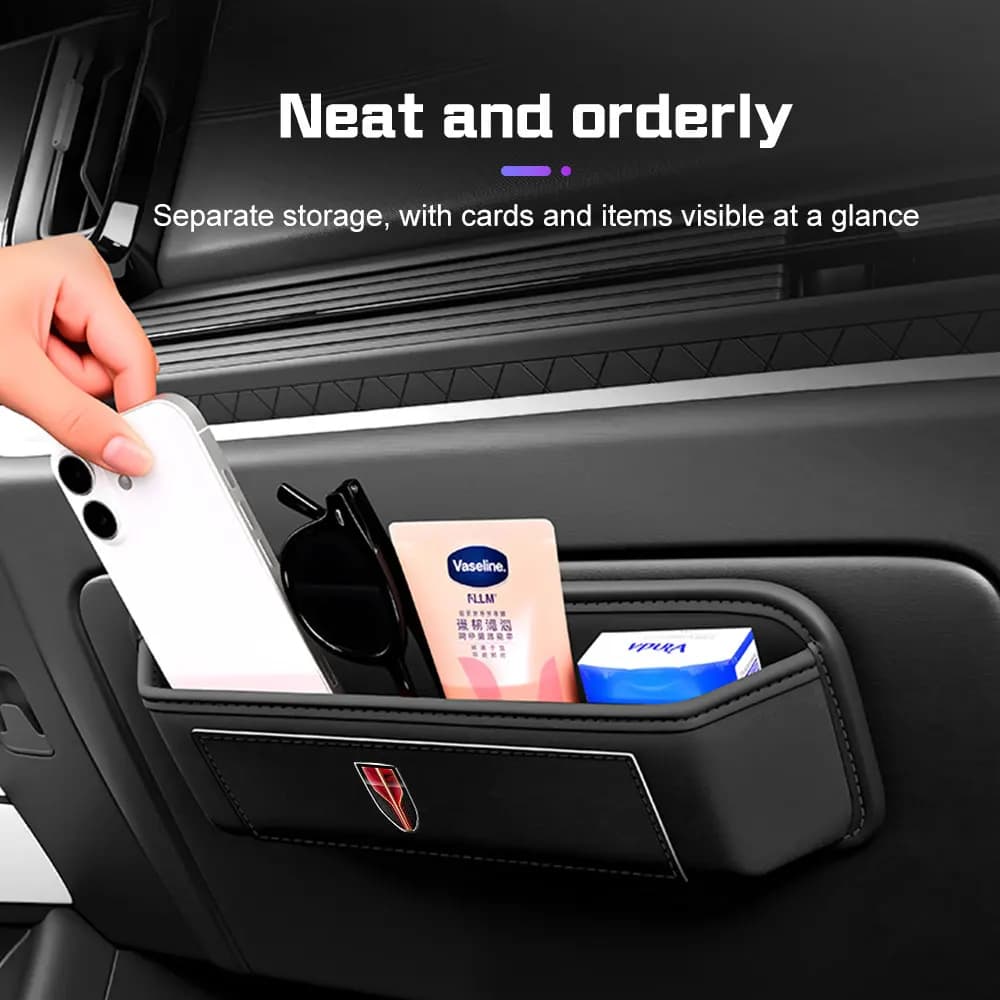 For Hongqi HS5 HS7 H7 H5 EQM5 E-QH5 E-HS9 E-HS3 HQ9 Adhesive Car Storage Box Pocket Sticky Organizer Bag Key Glasses Phone Case