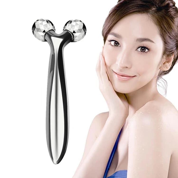 Y-shaped 360 Rotating Face 3D Roller Massager