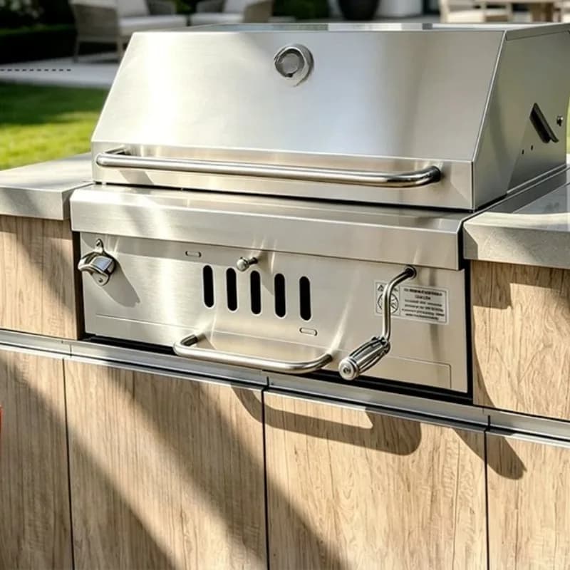 Built-in barbecue grill outdoor courtyard stainless steel charcoal grill table kebabs carbon stove household