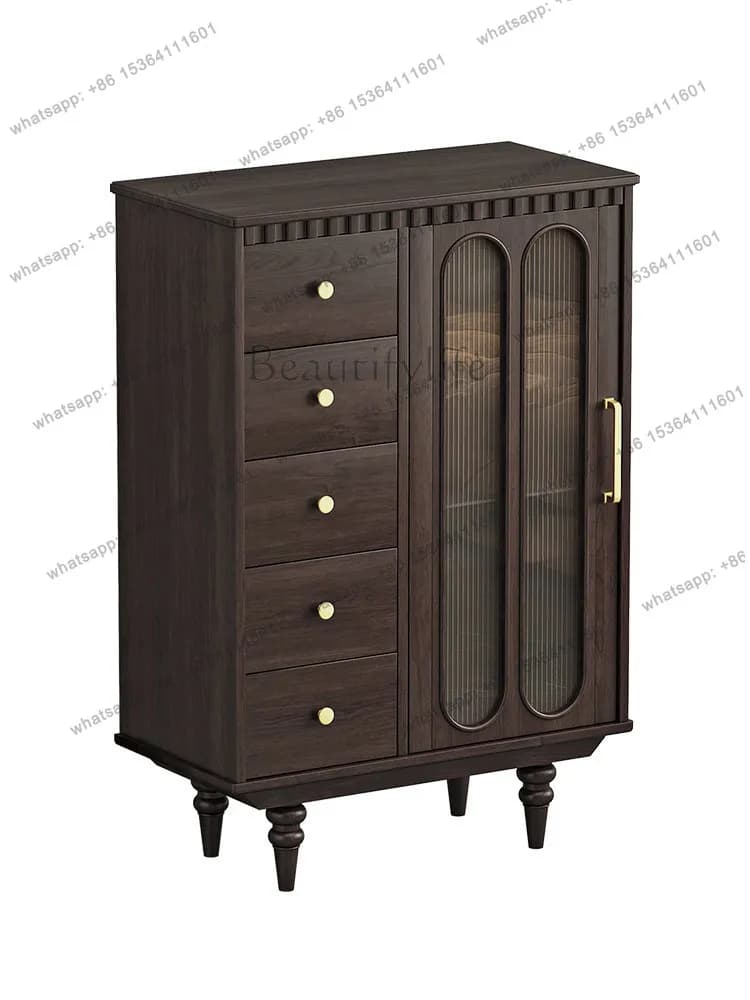 American country style pure solid wood wine cabinet simple French storage locker