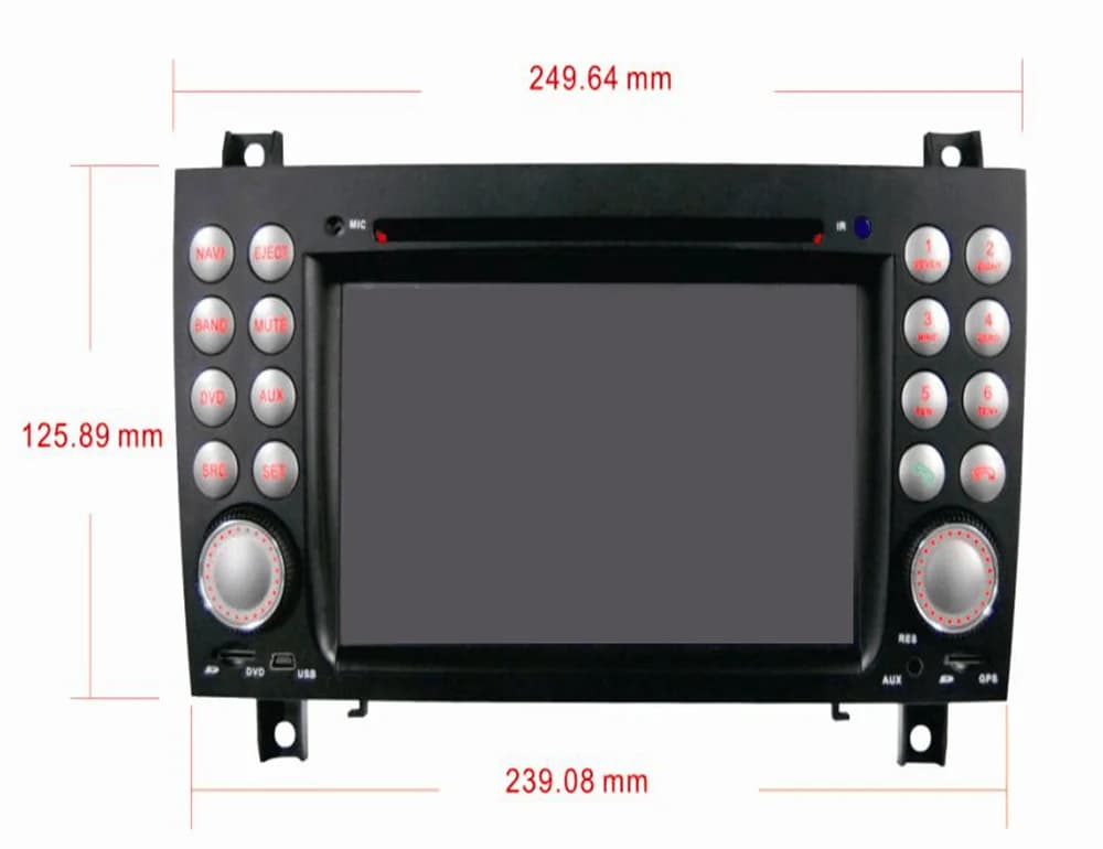 Android 14 System 7" Size Digital TV and Gps DAB OBD Wifi Quad Core Car DVD Player for Mercedes SLK 200 (171) (2008-2012)