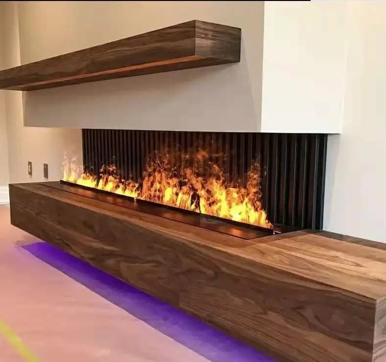 Size Antomizing Clean Water Built-in Electric 3D Vapor Steam Mist Fireplace For Household Hotel Use English Remote App