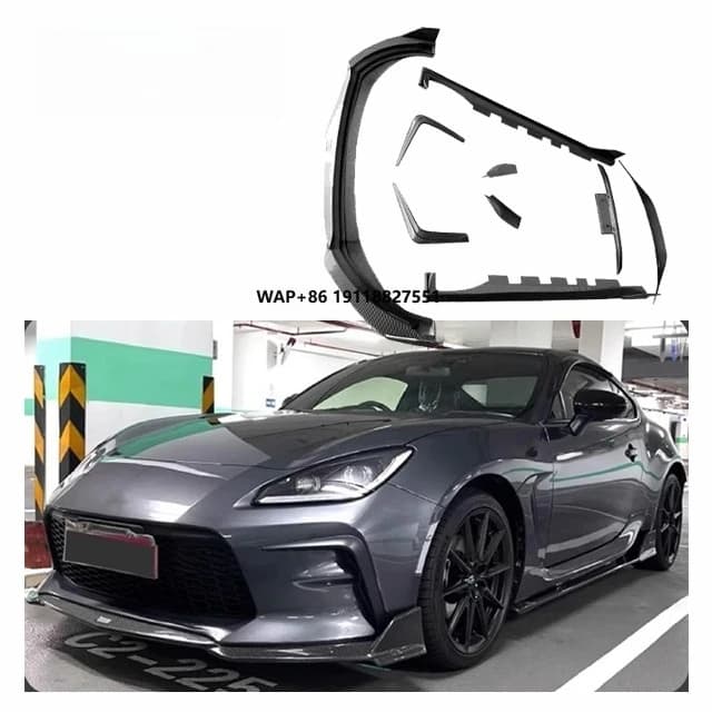 Carbon Fiber for  2020- GR86 ZN8 BRZ ZC8 Toms Wide Body Kit Tom's Glass Fiber Front Bumper Side Skirts Diffuser Bodykit