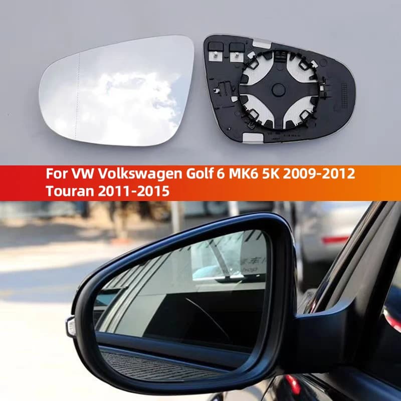 For VW Volkswagen Golf 6 MK6 5K 2009-2012 Touran 2011-2015 Car Left Right Rearview Side Wing Heated Durable Mirror Glass