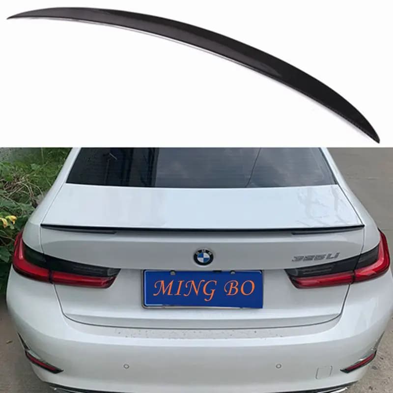 2019-2022 FRP Forged carbon FOR BMW 3 Series G20 G28&M3 G80 P Style Carbon fiber Rear Spoiler Trunk wing