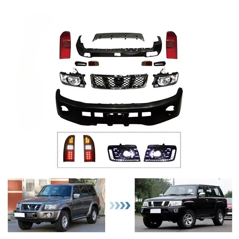 Popular Parole Y61 Exterior Front Bumper Accessories Headl & Rear Light Parts for 2002-2016 Patrol Y61 Upgrade