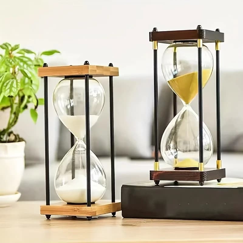 1Pc Vintage-Inspired Glass Timer 30 Minute No Batteries Required Perfect Pool Home Office Desktop Decor Creative Ideal Gift Idea