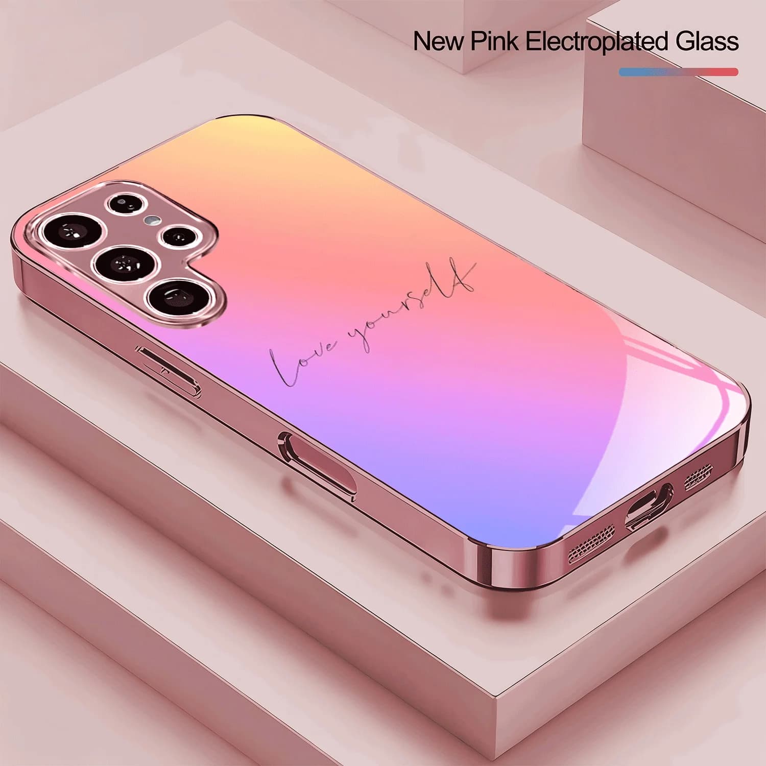 Phone Case Powder Purple Gradient s26 ultra case s25 ultra Glass phone case for Samsung Galaxy S26 25 24 23 22 21 FE Ultra Plus